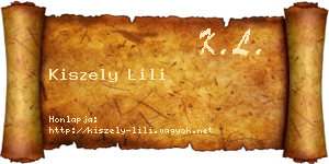 Kiszely Lili névjegykártya