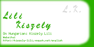 lili kiszely business card